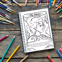 anteprima - Materiale per pittura e bricolage - Grandi Donne, Grandi Idee: Pagine da Colorare per Bambini Ispirate a Emilie Du Chatelet, Etty Hillesum e Ruth Bader Ginsburg - Pagina 3