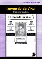 Vorschau - Arbeitsblätter - Leonardo da vinci Künstler Steckbrief - Deckblatt