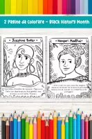 anteprima - Materiale per pittura e bricolage - Esplora l'eredità di Wangari Maathai e Josephine Baker con il nostro set di pagine da colorare per bambini della scuola primaria - Pagina 1