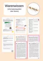 Vorschau - Arbeitsblätter - Warenwissen: Informationsquellen über Waren - Deckblatt
