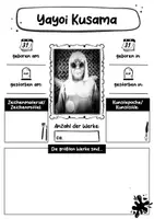 Vorschau - Arbeitsblätter - Yayoi Kusama Künstler Steckbrief - Seite 1