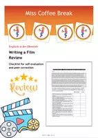 Vorschau - Arbeitsblätter - Film Review - Checklist / Feedback (Englisch EF Q1 Q2) - Deckblatt