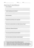 Vorschau - Arbeitsblätter - Lernplakat + AB mit Fragen zum Thema "Mönche" + Lösungsblatt + Infografik - Seite 1