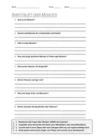 Vorschau - Arbeitsblätter - AB mit Fragen zum Thema "Monster" + Lösungsblatt - Deckblatt