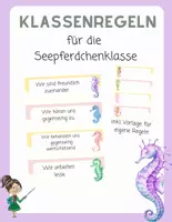 Vorschau - Poster - Klassenregeln für die Seepferdchenklasse - Deckblatt