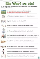 Aperçu - Feuilles d'exercices - Un mot de trop "Auf dem Spielplatz" Allemand / Deutsch - Page 1