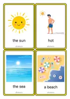 Aperçu - Apprentissages en autonomie - Summer Flashcards - at the beach - The British Fox - Page 1