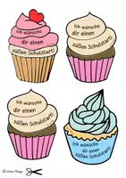 Vorschau - Bildkarten - Schulstart: Süße Muffins für deine SchülerInnen / Willkommen zurück! - Seite 1