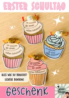 Vorschau - Bildkarten - Schulstart: Süße Muffins für deine SchülerInnen / Willkommen zurück! - Deckblatt