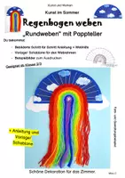 Vorschau - Mal- und Bastelvorlagen - Kunst im Sommer: Regenbogen weben ("Rundweben" mit Pappteller) - Deckblatt