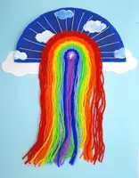 Vorschau - Mal- und Bastelvorlagen - Kunst im Sommer: Regenbogen weben ("Rundweben" mit Pappteller) - Seite 2