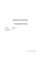 Vorschau - Klassenarbeiten - Schulaufgabe Begründete Stellungnahme, Thema Videospiele im Deutschunterricht - Deckblatt