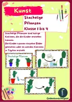Vorschau - Mal- und Bastelvorlagen - Stachelige Pflanzen-Kunst-Klasse 1-4 - Deckblatt