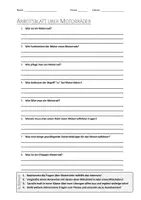 Vorschau - Arbeitsblätter - AB mit Fragen zum Thema "Motorrad" + Lösungsblatt + Infografik - Deckblatt