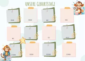 Vorschau - Poster - Klassentier Affe – Geburtstagskalender | Grundschule - Seite 3
