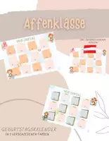 Vorschau - Poster - Klassentier Affe – Geburtstagskalender | Grundschule - Deckblatt