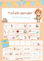 Vorschau - Mal- und Bastelvorlagen - Kalender- Tafelkalender + Wetteranzeige für die Affenklasse - Deckblatt