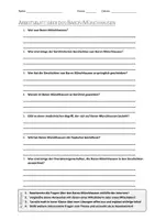 Vorschau - Arbeitsblätter - AB mit Fragen zum Thema "Baron Münchhausen" + Lösungsblatt + Mindmap + Infografiken - Deckblatt