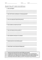 Vorschau - Arbeitsblätter - AB mit Fragen zum Thema "Mund" + Lösungsblatt + Mindmap + Infografik - Deckblatt