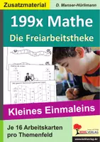 Vorschau - Arbeitsblätter - 199x Mathe Freiarbeitstheke Kleines Einmaleins | Mathematik Grundschule Klasse 3-4 | Multiplikation, Division, Kopfrechnen, Textrechnen, Arbeitskarten, Lösungen - Deckblatt