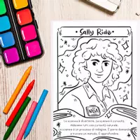 anteprima - Materiale per pittura e bricolage - Esplora lo Spazio con le Donne delle STEM: Set di Pagine da Colorare su Ellen Ochoa, Sally Ride e Mae Jemison - Pagina 3