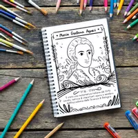 anteprima - Materiale per pittura e bricolage - Coloring Page Donne di Scienza: Maria Gaetana Agnesi e Sophie Germain - Pagina 1