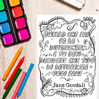 anteprima - Materiale per pittura e bricolage - Pagine da Colorare con Frasi e Messaggi di Consapevolezza Ambientale - Pagina 1