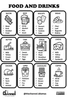 Vista previa - Juegos / Gamificación - Food - Don't say the words! Game B&W - página 1