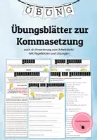 Vorschau - Stationenlernen - Kommasetzung - Deckblatt
