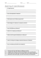 Vorschau - Arbeitsblätter - AB mit Fragen zum Thema "Myanmar" + Lösungsblatt + Infografik - Deckblatt