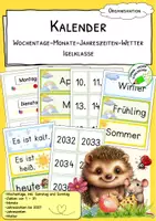 Vorschau - Präsentationen/Tafelbilder - Kalender zum Aufhängen - Tage - Monate - Jahreszeiten - Wetter - Deckblatt