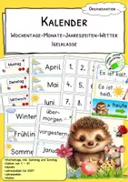 Vorschau - Präsentationen/Tafelbilder - Klassenkalender - Wochentage, Monate, Jahreszeiten, Wetter - Deckblatt