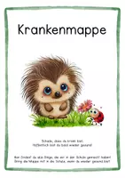 Vorschau - Anderer Materialtyp - Krankenmappe - Deckblatt - Igelklasse - GRATIS - Seite 2
