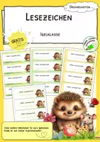 Vorschau - Anderer Materialtyp - Lesezeichen - Igelklasse - GRATIS - Deckblatt