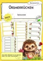 Vorschau - Anderer Materialtyp - Ordnerrücken - Igelklasse - GRATIS - Deckblatt