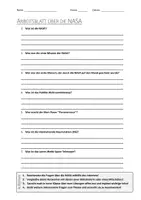 Vorschau - Arbeitsblätter - AB mit Fragen zum Thema "NASA" + Lösungsblatt + Infografik - Deckblatt