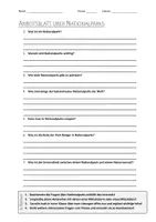 Vorschau - Arbeitsblätter - AB mit Fragen zum Thema "Nationalpark" + Lösungsblatt + Infografik - Deckblatt