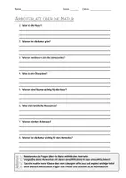 Vorschau - Arbeitsblätter - AB mit Fragen zum Thema "Natur" + Lösungsblatt + Infografik - Deckblatt