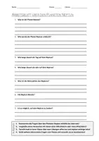Vorschau - Arbeitsblätter - AB mit Fragen zum Thema "Neptun" + Lösungsblatt - Deckblatt