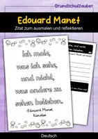 Vorschau - Arbeitsblätter - Édouard Manet Sparpaket - Steckbrief, Lückentext & Zitat - Seite 1