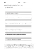 Vorschau - Arbeitsblätter - AB mit Fragen zum Thema "Neuengland" + Lösungsblatt - Deckblatt