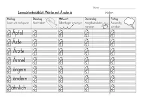 Vorschau - Stundenentwürfe - Lernwörter-Knickblätter zu den Buchstaben Ä, Ö und Ü - Seite 3