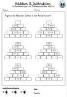 Vorschau - Arbeitsblätter - Rechenmauern | Addition & Subtraktion | Zahlenraum bis 1000 | Fünfermauern - Seite 2