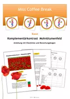 Vorschau - Arbeitsblätter - Komplementärkontrast - Mohnblumenfeld (Kunst 5.-7. Klasse) - Deckblatt