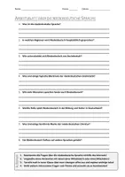 Vorschau - Arbeitsblätter - AB mit Fragen zum Thema "Niederdeutsche Sprache" + Lösungsblatt + Mindmap + Infografik - Deckblatt
