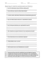 Vorschau - Arbeitsblätter - AB mit Fragen zum Thema "Niederländische Sprache" + Lösungsblatt + Infografik - Deckblatt