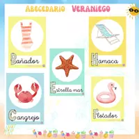 Vista previa - Refuerzo / NEE / Materiales de apoyo - VERANO - DECORACIÓN: Tarjetas abecedario - Portada