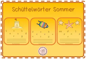 Vorschau - Spiele - Schüttelwörter Sommer - Deckblatt