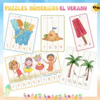 Vista previa - Juegos / Gamificación - VERANO - ABN: Puzzles numéricos. - Portada
