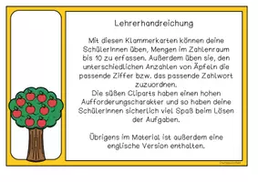 Vorschau - Aufgabenkarten - ZR 10 Klammerkarten Äpfel - Seite 1